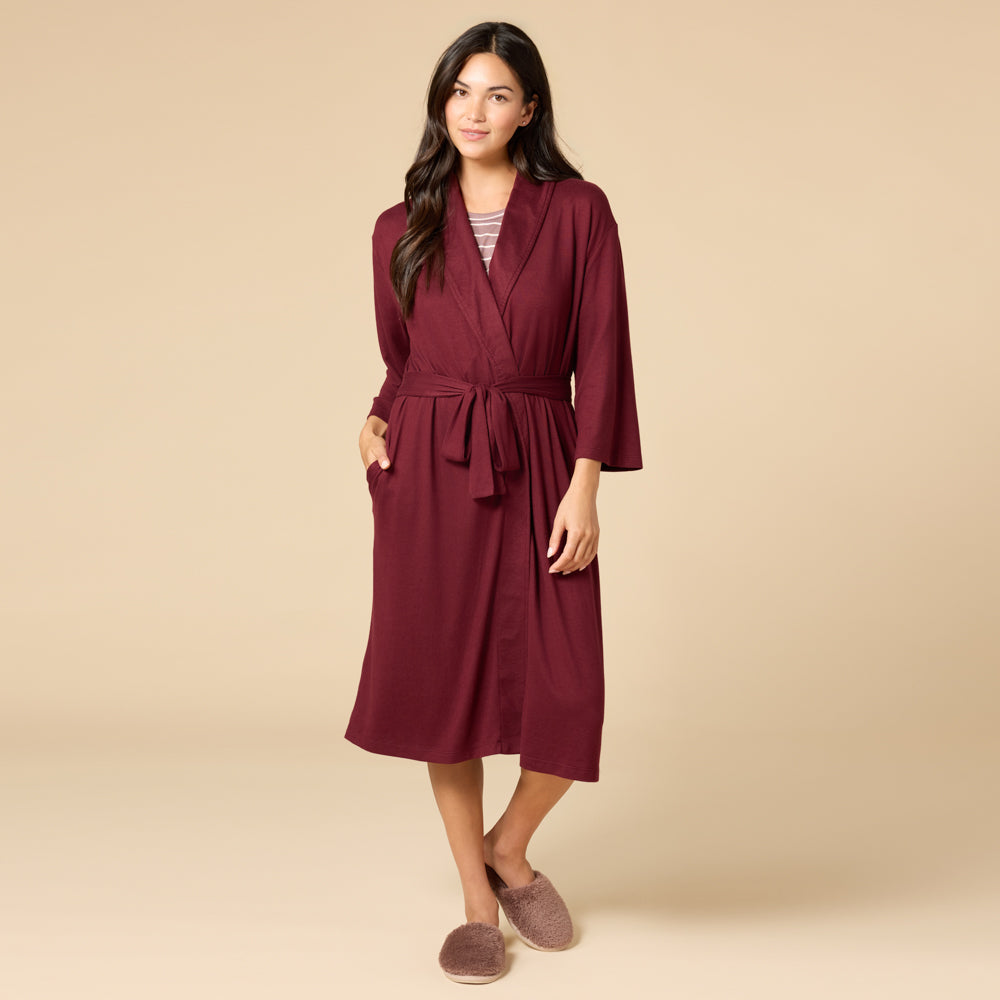Dream Shawl Collar Robe Cherry Cola