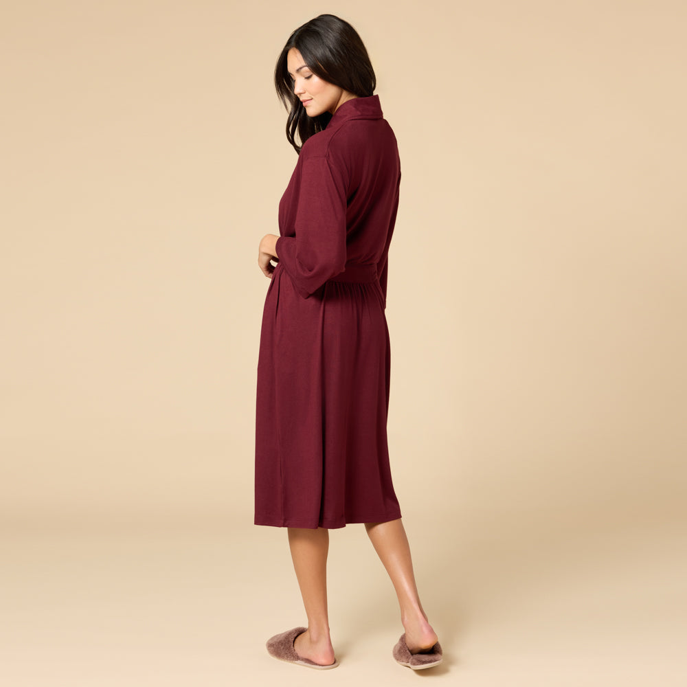 Dream Shawl Collar Robe Cherry Cola