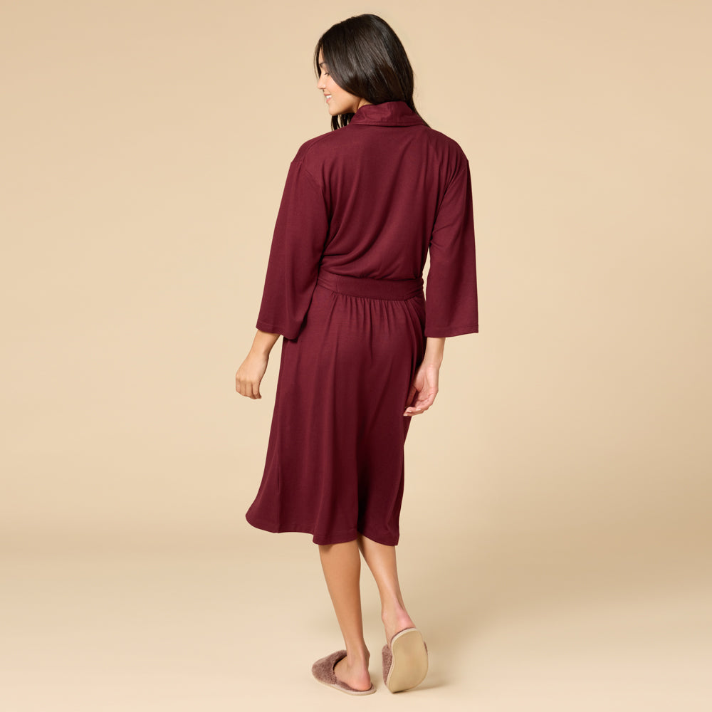 Dream Shawl Collar Robe Cherry Cola