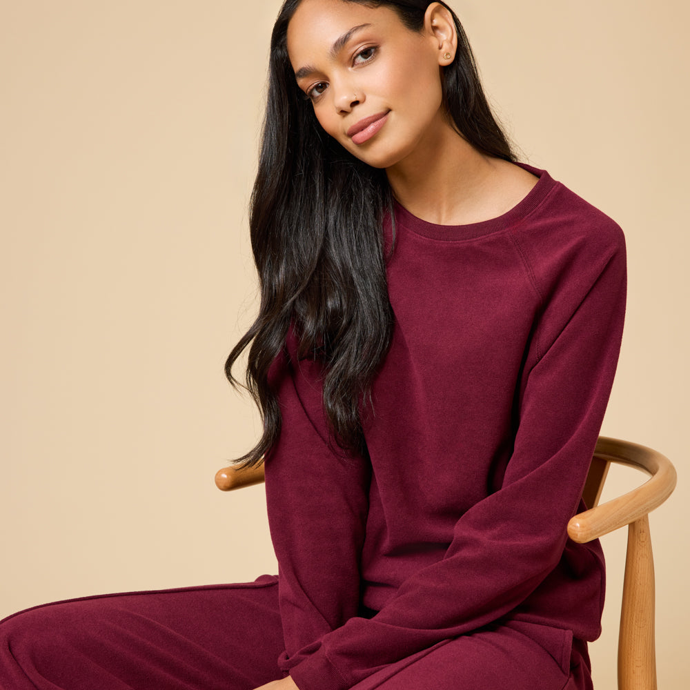 Vintage Velvet Raglan Crew Neck with Pintuck Pant – Softies