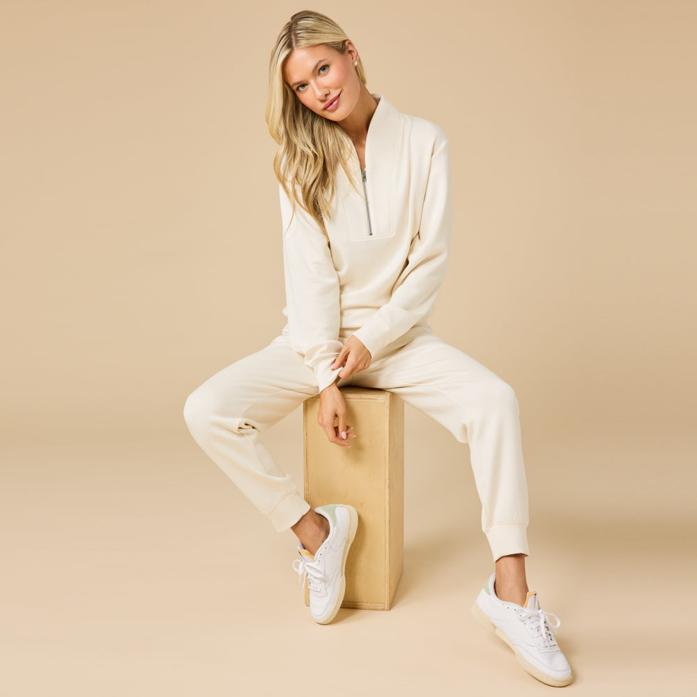 スウェット・トレーナー HUECLOSET Fleece Jogger Pant Set Up SE438 Travel High Waist Slim Jogger | HUE
