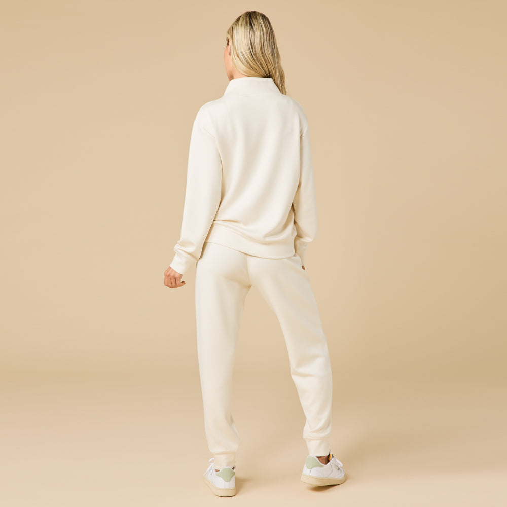 DreamTech 1/4 Zip Jogger Set Almond