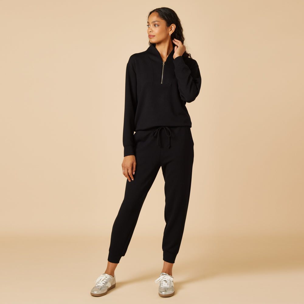 DreamTech 1/4 Zip Jogger Set Black