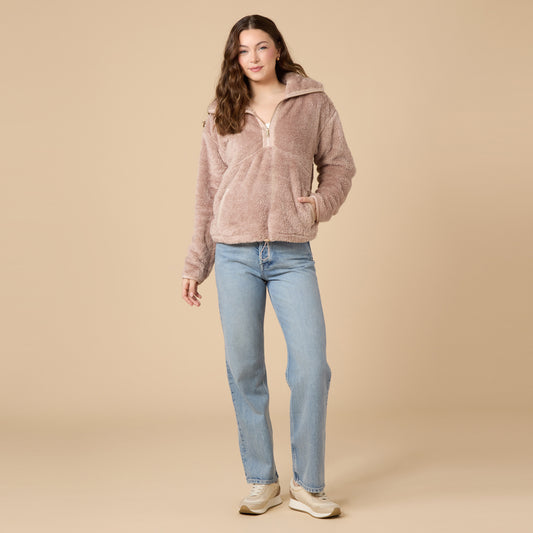DreamPlush 1/4 Zip Pullover in Coco