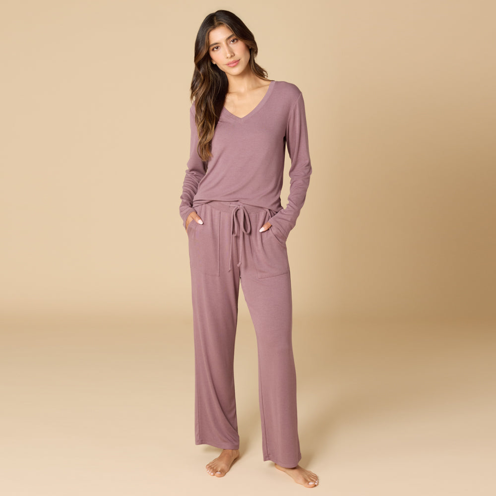 pajama dresses for women Natalie Classic V-Neck PJ Set