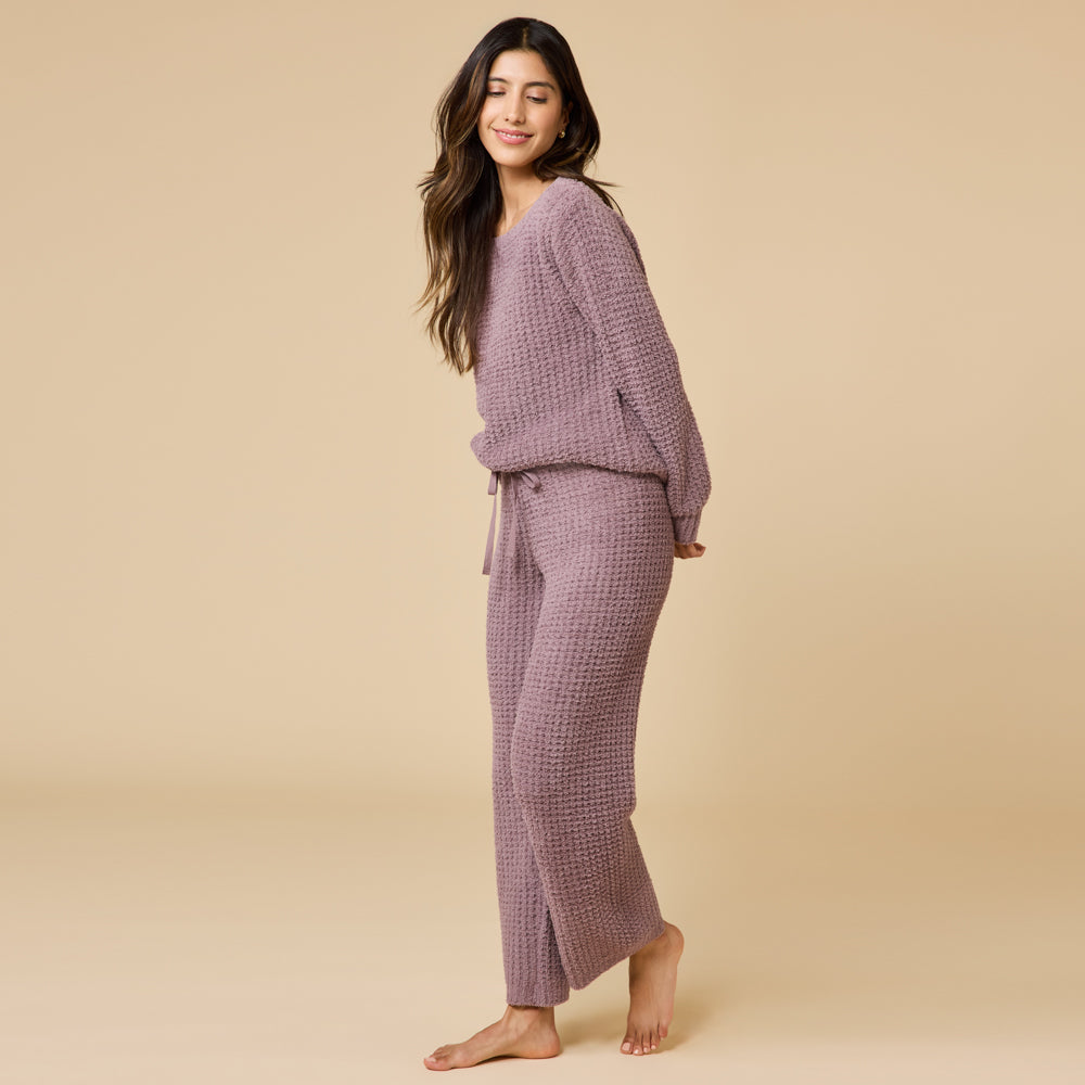 Waffle Marshmallow Boatneck Lounge Set Driftwood