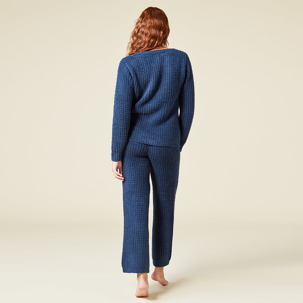 Waffle Marshmallow Boatneck Lounge Set Midnight