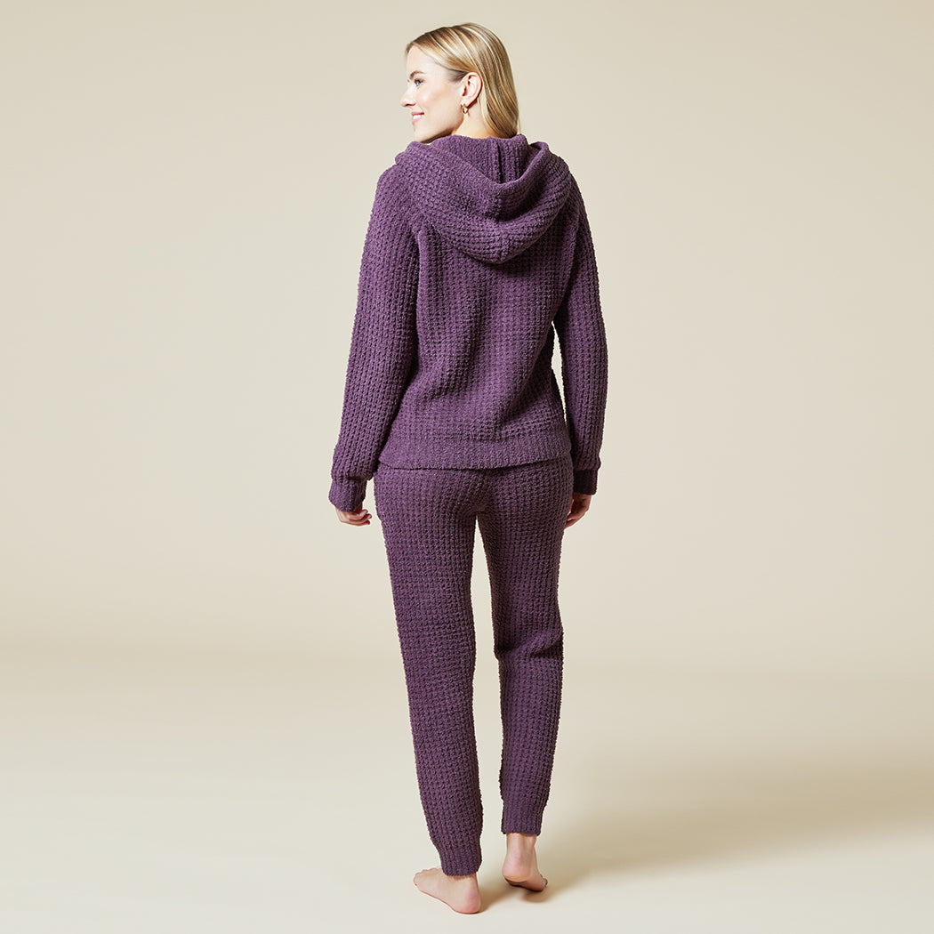 Marshmallow Waffle Hoodie Lounge Set Fig