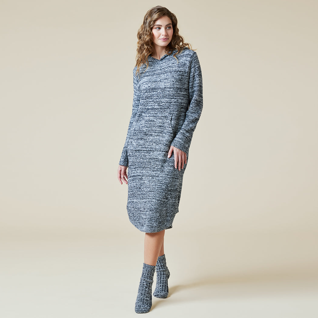 42" Marshmallow Hooded Lounger Heather Black