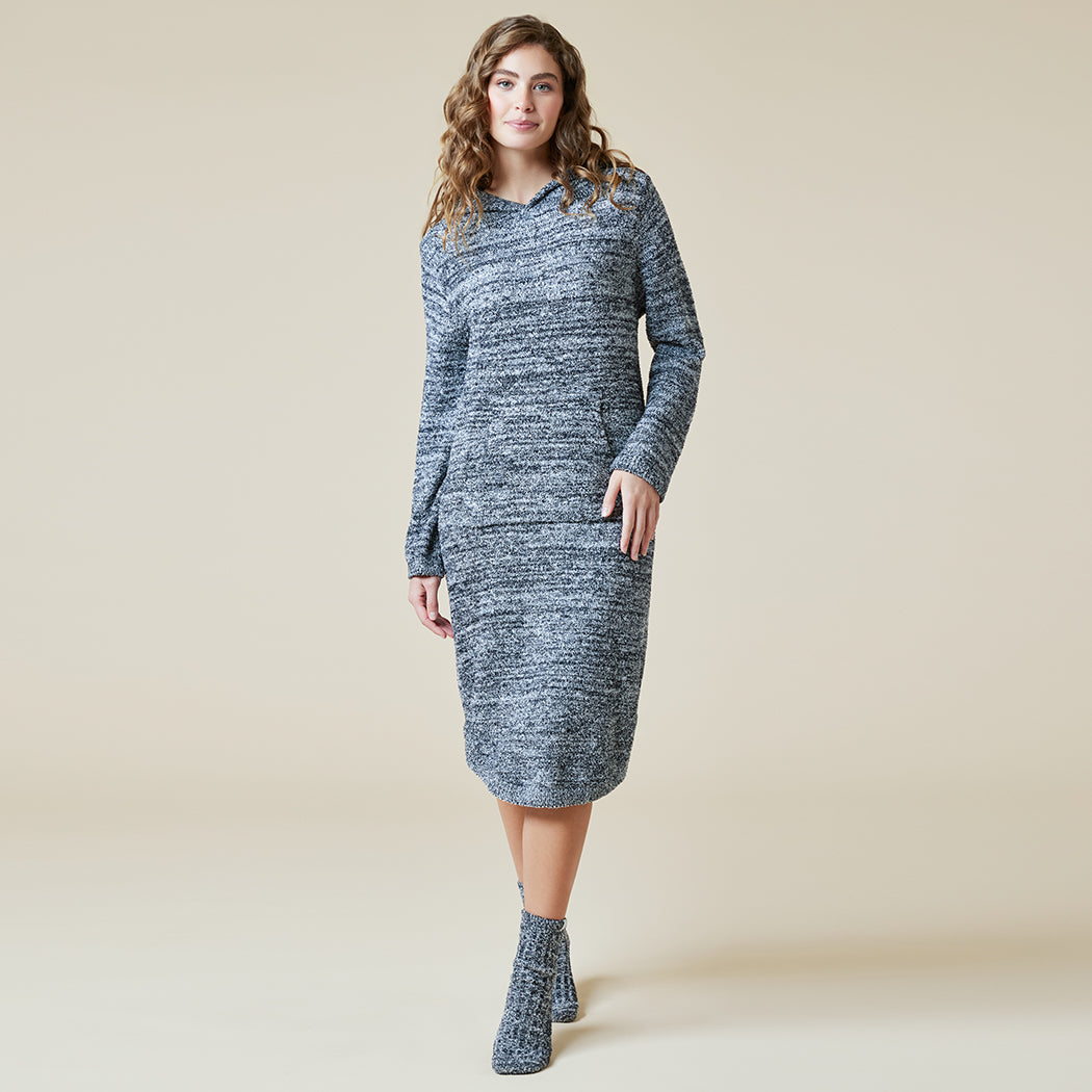 42" Marshmallow Hooded Lounger Heather Black