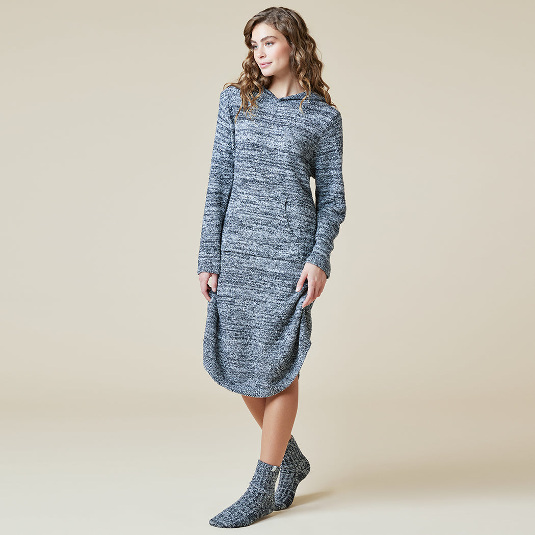 42" Marshmallow Hooded Lounger Heather Black