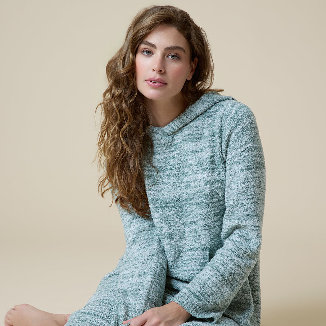 42" Marshmallow Hooded Lounger Heather Dusty Green