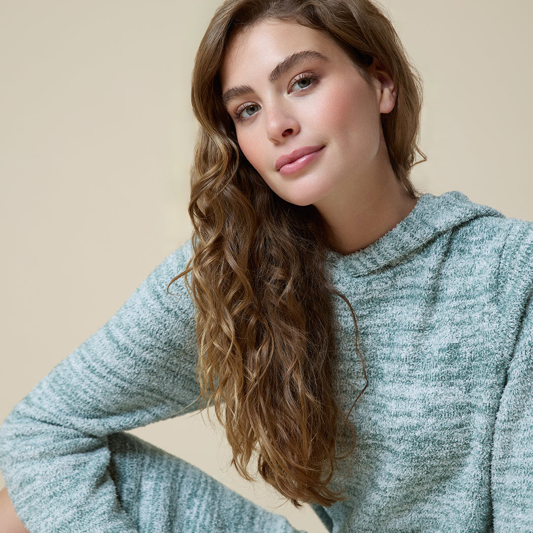 42" Marshmallow Hooded Lounger Heather Dusty Green