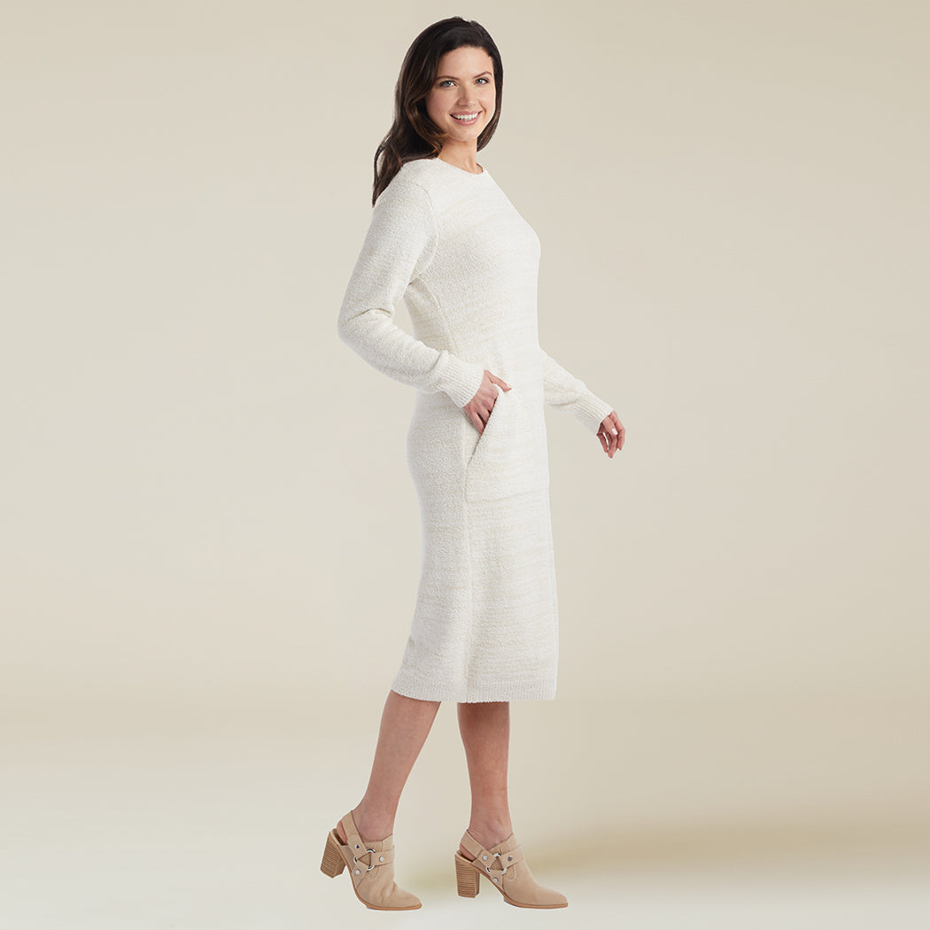 Marshmallow Crew Neck Lounger with Pockets Heather Stone