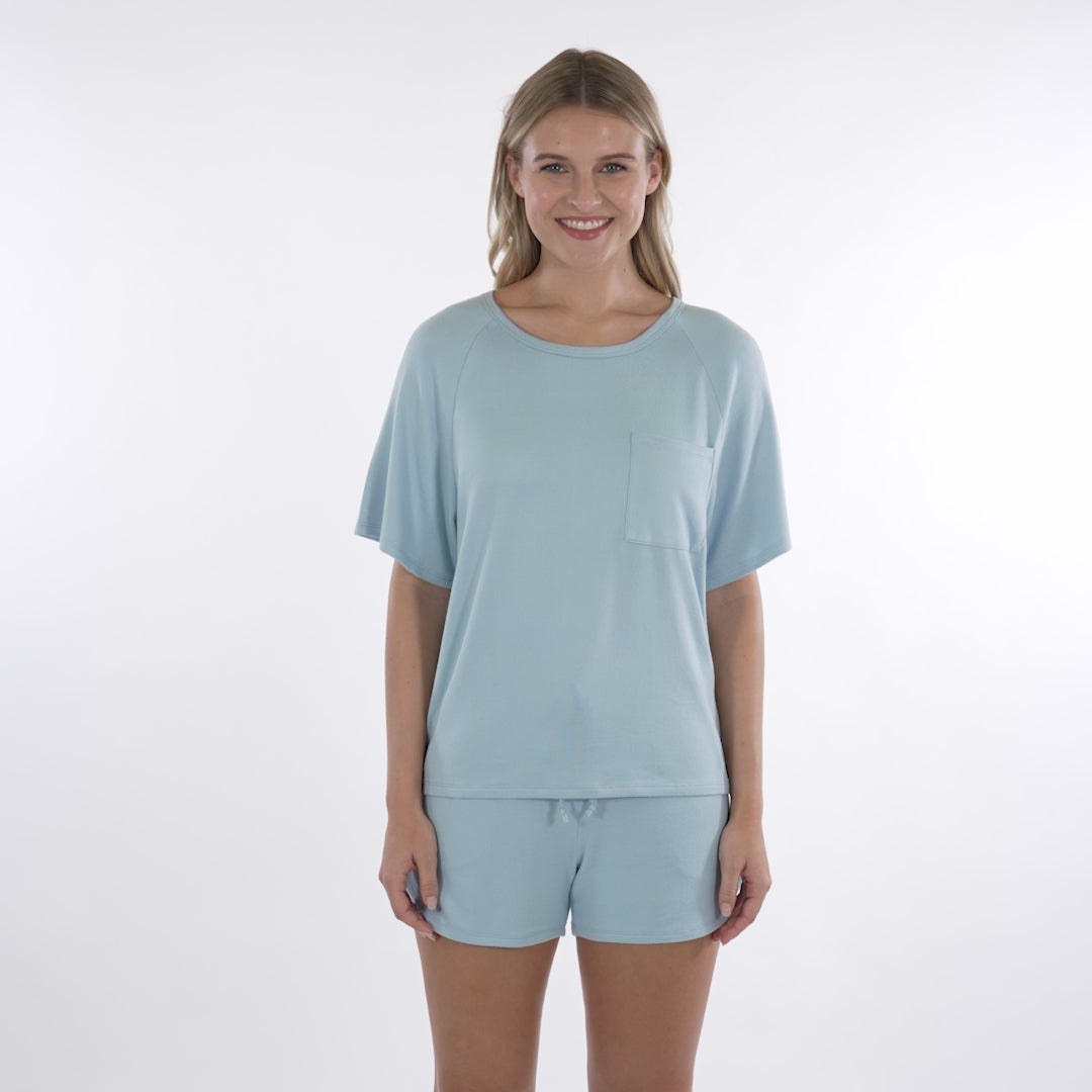 Dream Slouchy Tee Top with Shorts Lounge Set Surf