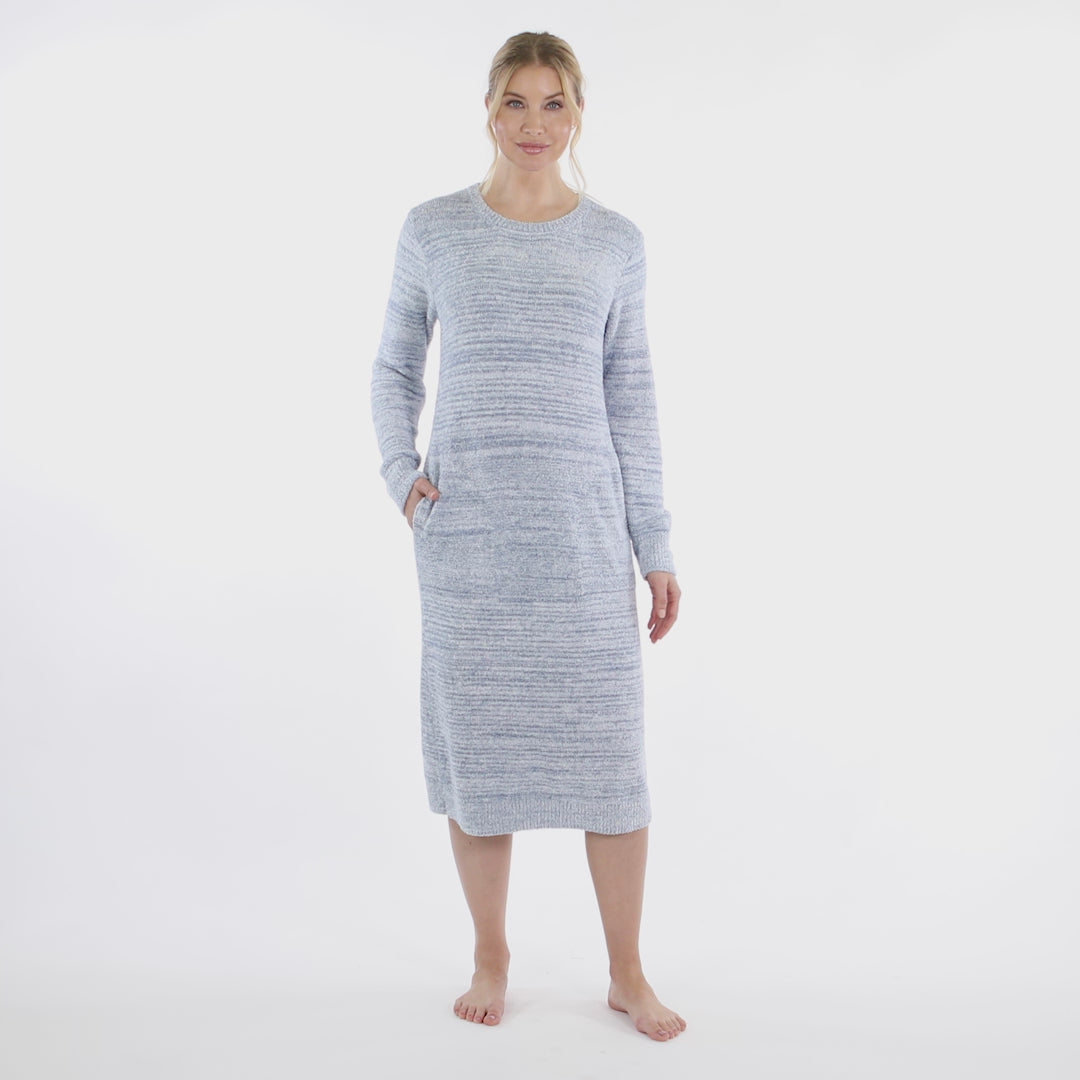 Marshmallow Crew Neck Lounger with Pockets Heather Spring Lake