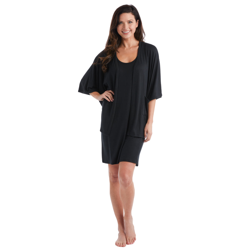 28" Dream Kimono Cardigan Black