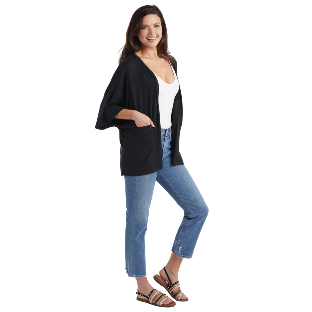 28" Dream Kimono Cardigan Black