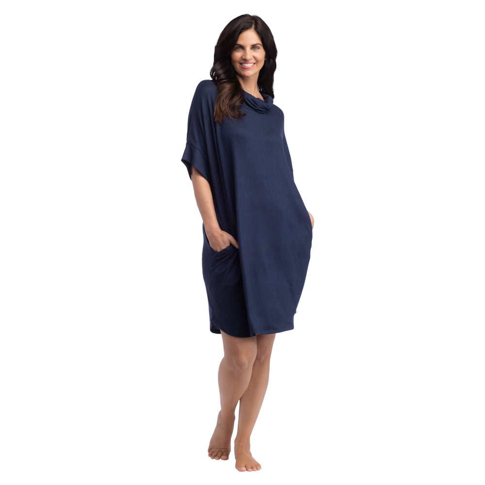 Dream Jersey Cowl Neck Lounger Navy