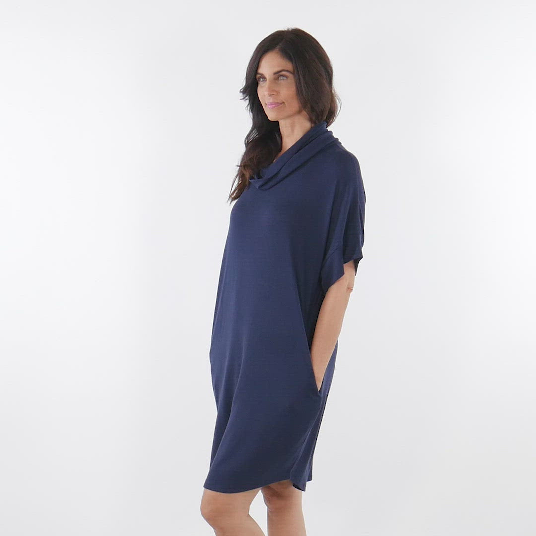 Dream Jersey Cowl Neck Lounger Navy