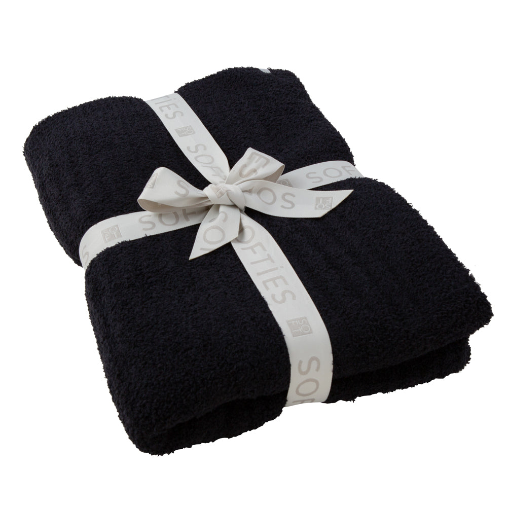 50" x 70" Solid Rib Marshmallow Blanket Black