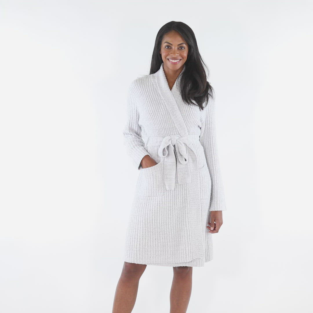 Marshmallow Wrap Robe Heather Grey