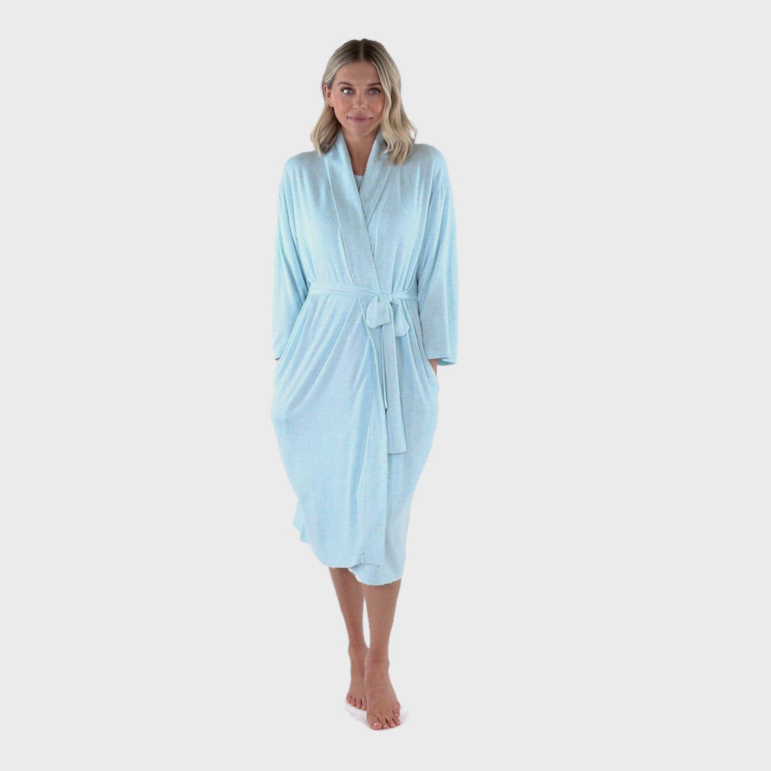 Dream Shawl Collar Robe Heather Glacier Blue