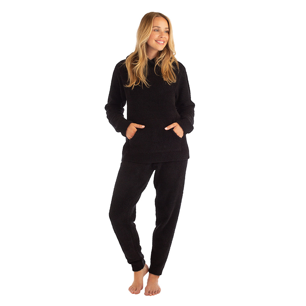 Hooded Marshmallow Set with Joggers Black
