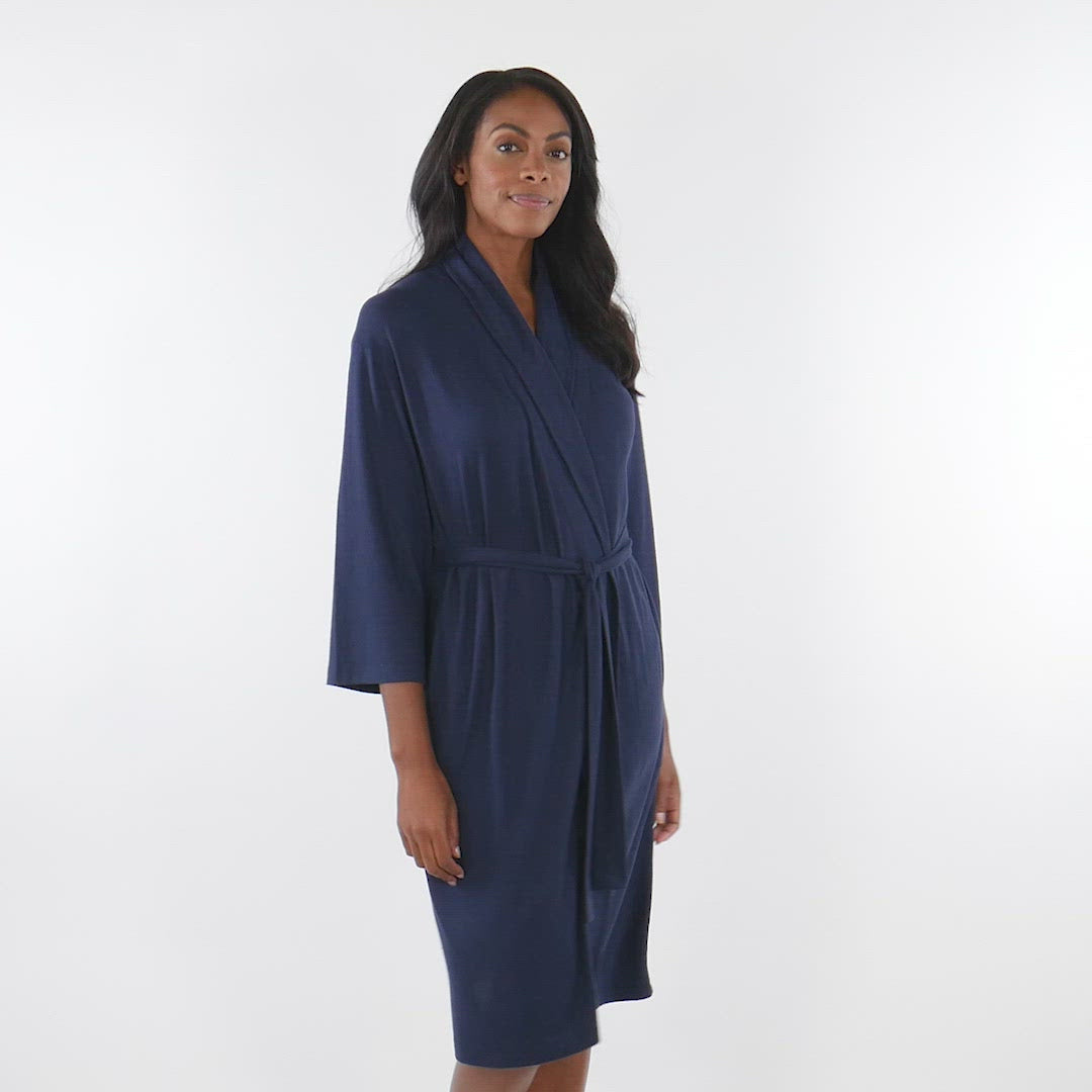 Dream Shawl Collar Robe Navy