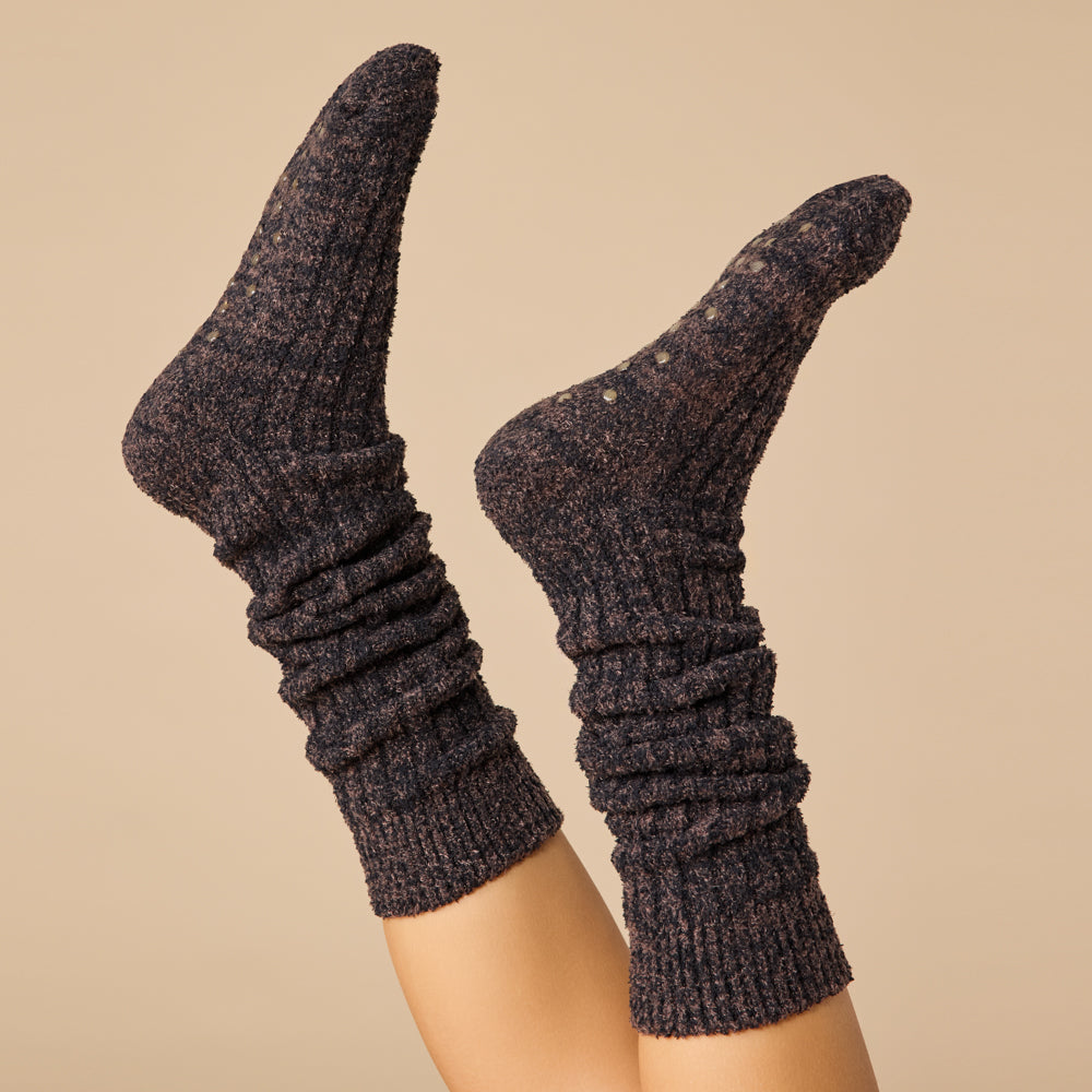 Marshmallow Slouch Socks Dark Heather Espresso