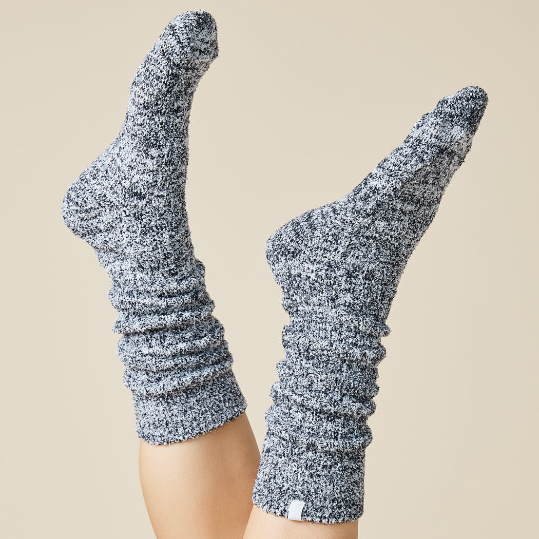 Marshmallow Slouch Socks Slouchy Marshmallow Socks in Heather Black