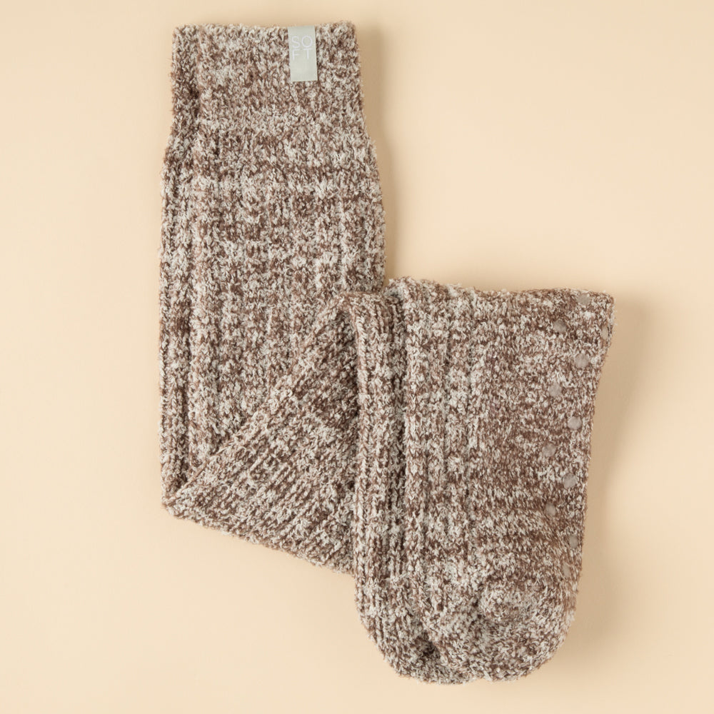 Marshmallow Slouch Socks Light Heather Espresso