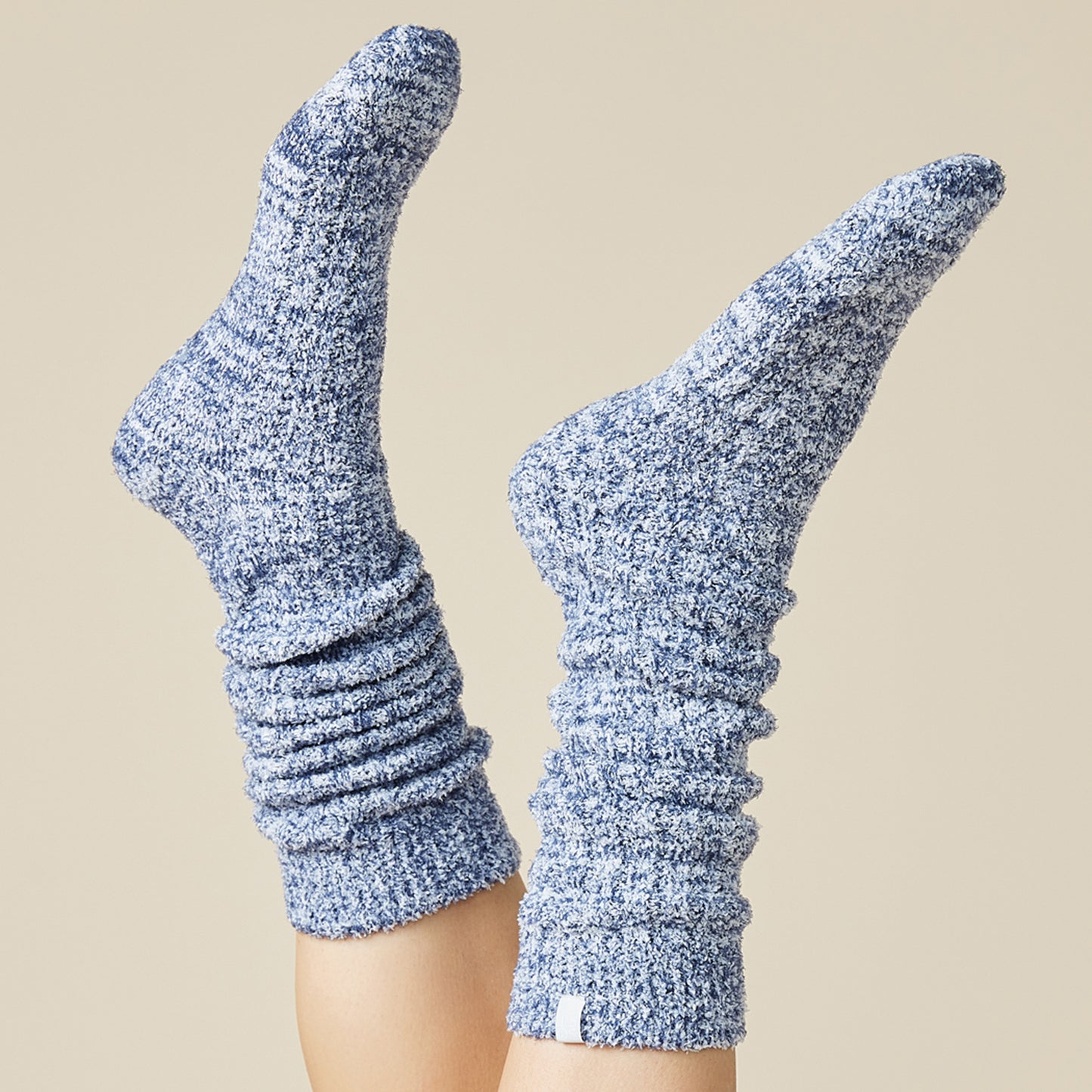Slouchy Marshmallow Socks in Heather Midnight