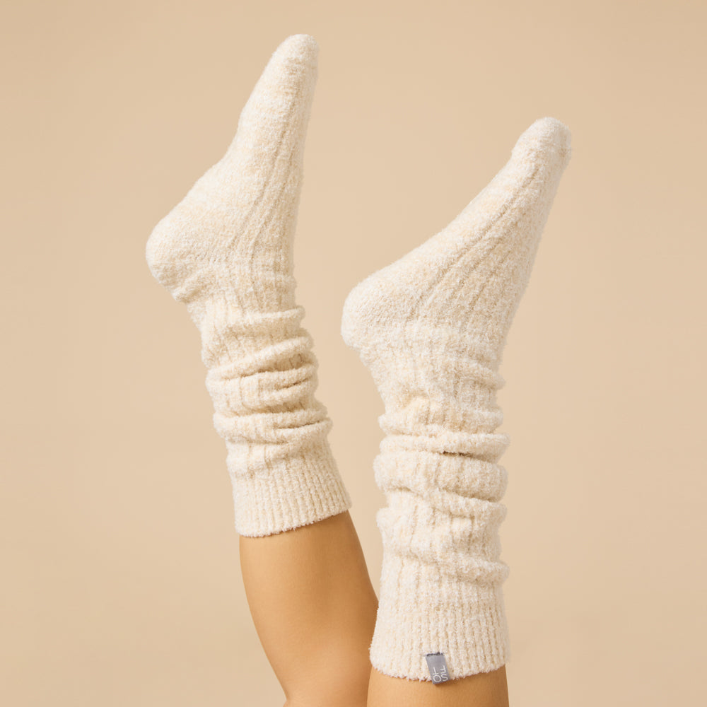 Marshmallow Slouch Socks Slouchy Marshmallow Socks in Heather Warm Sand