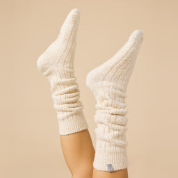 Marshmallow Slouch Socks Slouchy Marshmallow Socks in Heather Warm Sand