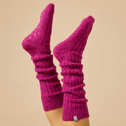 Marshmallow Slouch Socks Slouchy Marshmallow Socks in Heather Magenta
