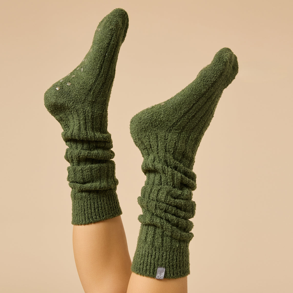 Marshmallow Slouch Socks Slouchy Marshmallow Socks in Heather Olive