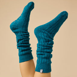 Marshmallow Slouch Socks Slouchy Marshmallow Socks in Heather Teal