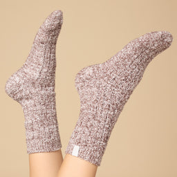 Marshmallow Crew Socks Marshmallow Crew Socks in Light Heather Espresso