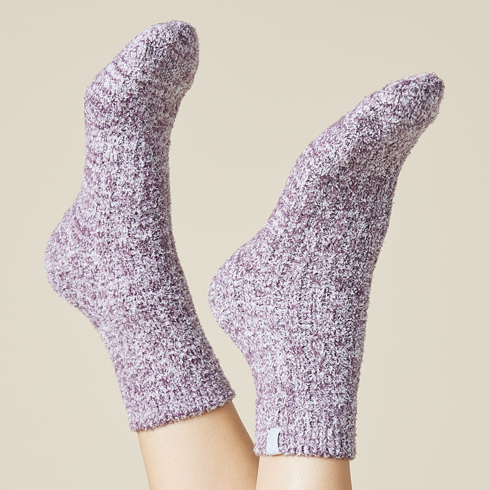 Marshmallow Crew Socks Heather Driftwood