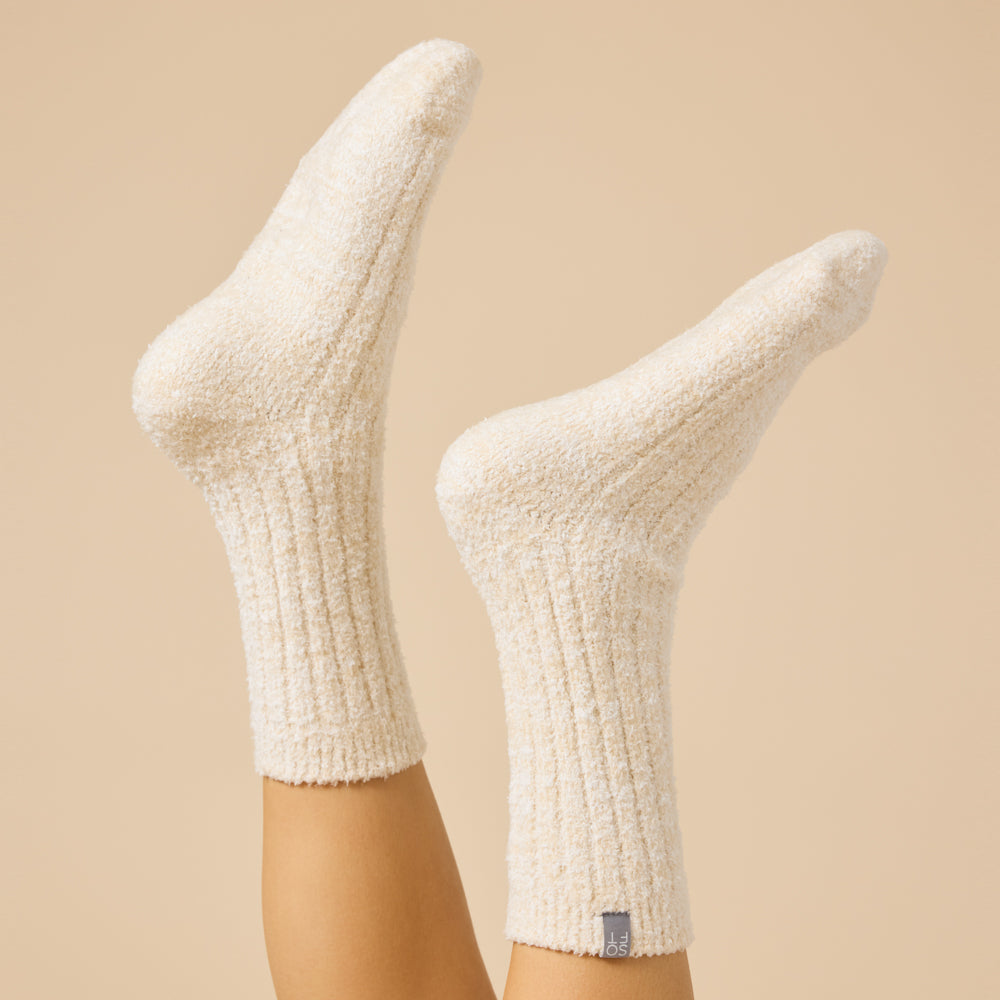 Marshmallow Crew Socks Heather Warm Sand