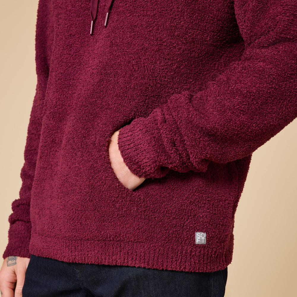 Take Ten Men's Solid Marshmallow Hoodie Cherry Cola