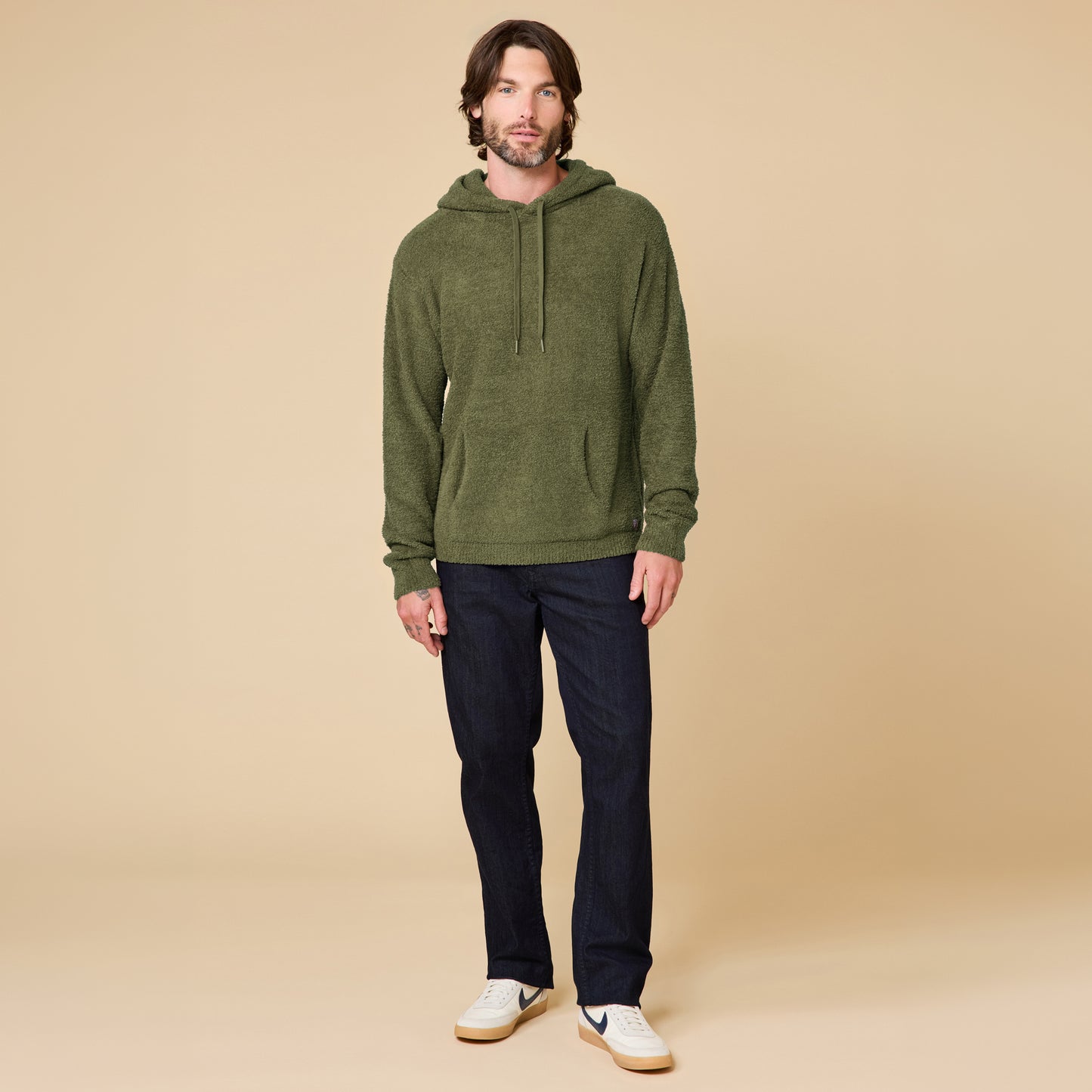 Take Ten Men's Solid Marshmallow Hoodie in Olive