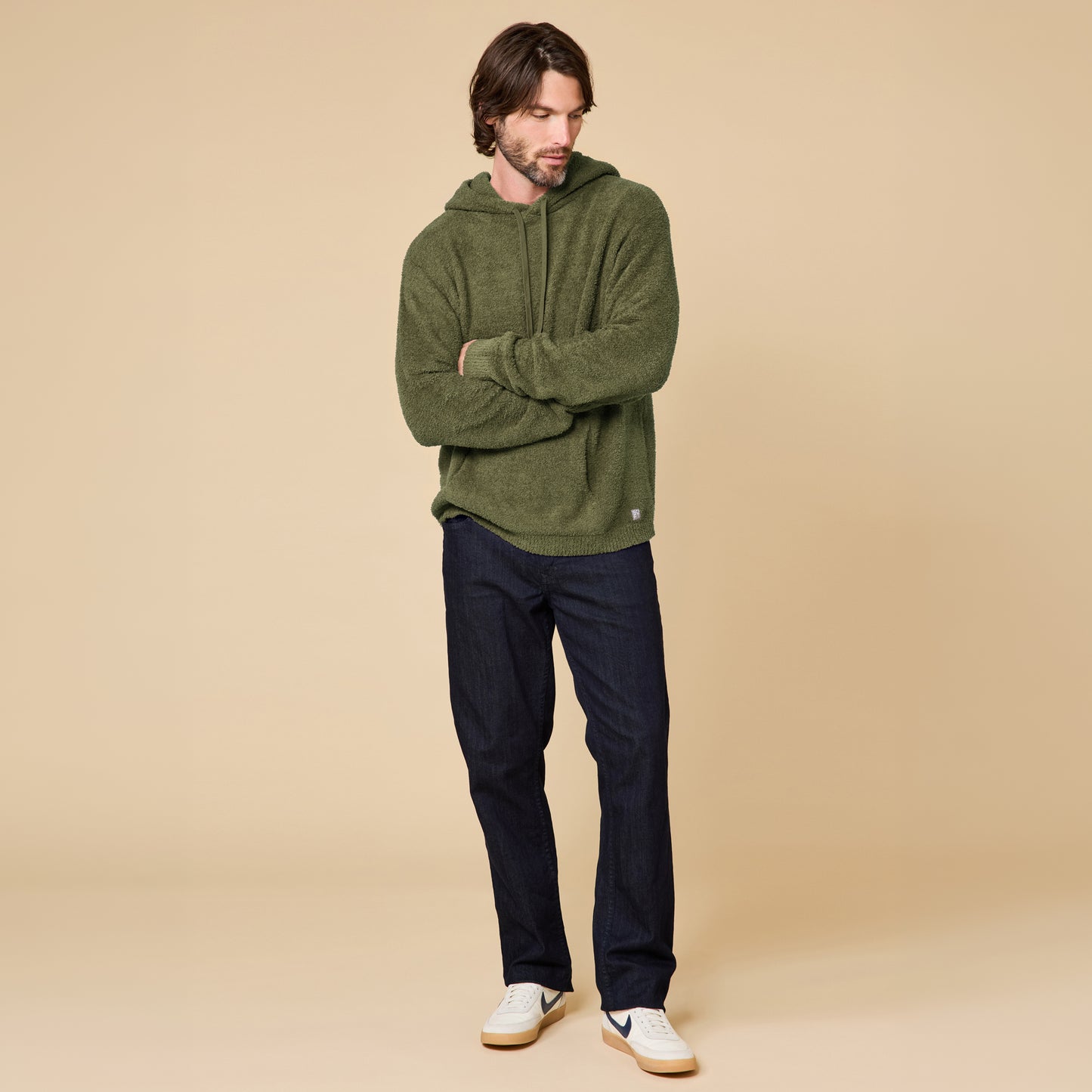 Take Ten Men's Solid Marshmallow Hoodie in Olive