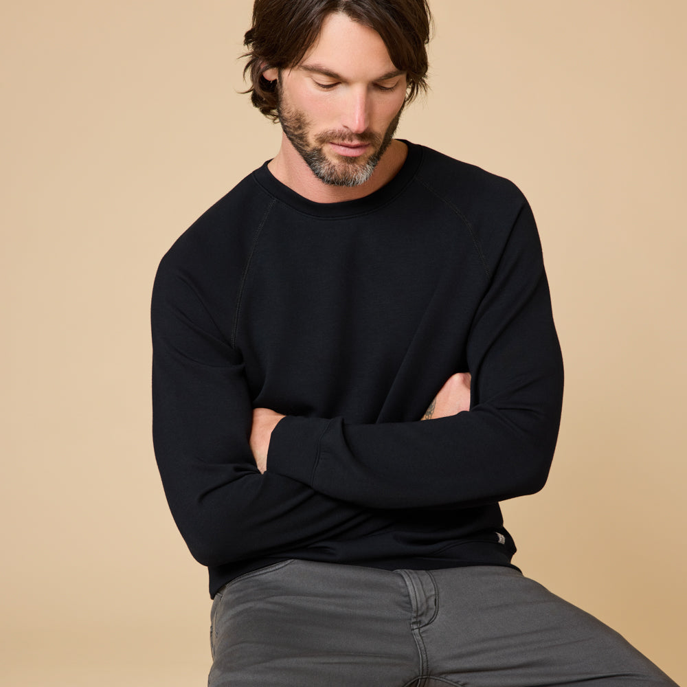 Take 10 Men's DreamTech Raglan Crew Neck Black