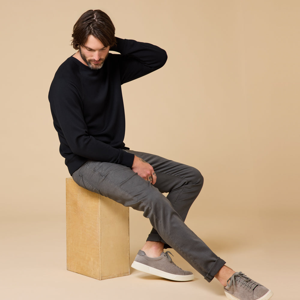 Take 10 Men's DreamTech Raglan Crew Neck Black