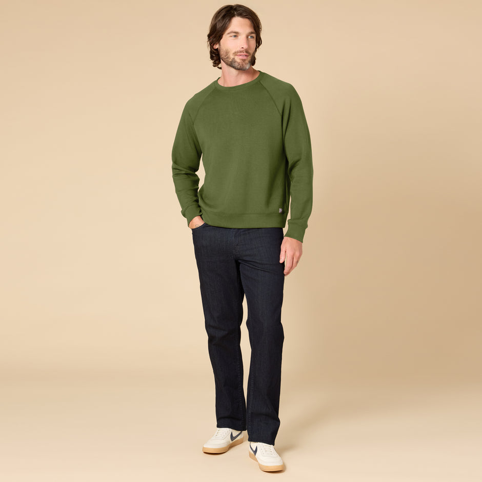 Take 10 Men's DreamTech Raglan Crew Neck in Olive