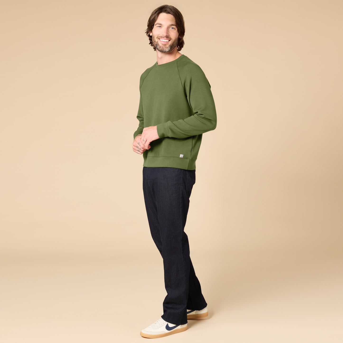 Take 10 Men's DreamTech Raglan Crew Neck in Olive