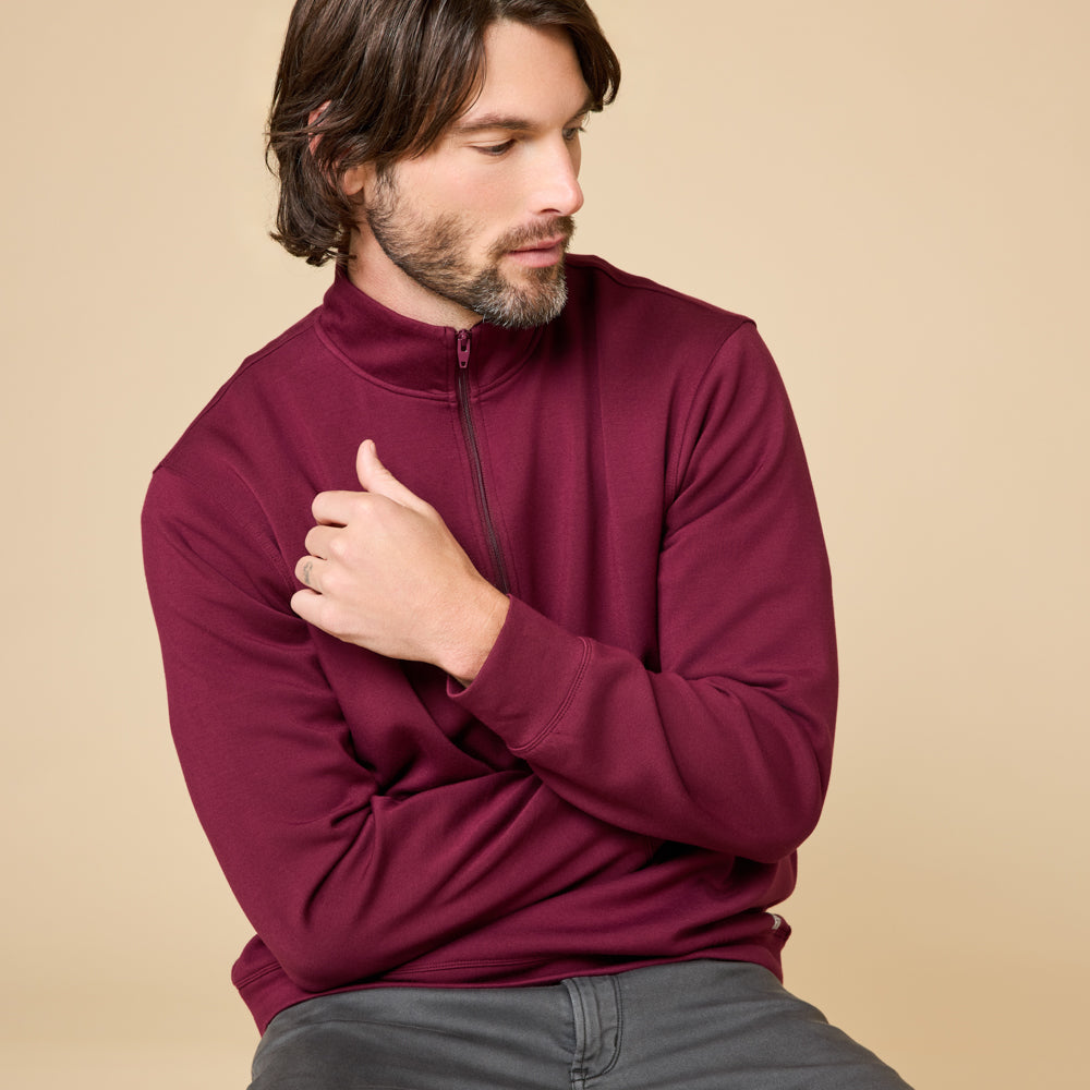 Take 10 Men's DreamTech 1/4 Zip Take 10 Men's DreamTech 1/4 Zip in Cherry Cola