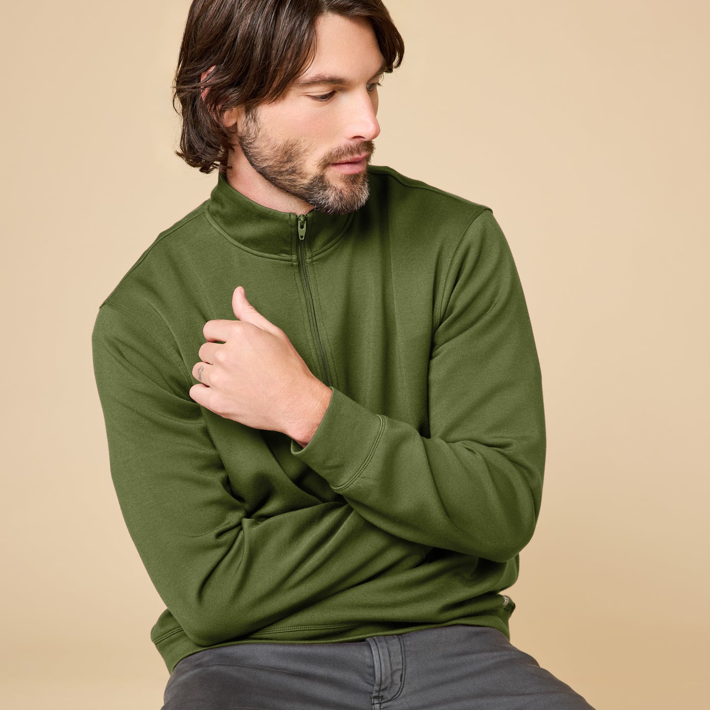 Take 10 Men's DreamTech 1/4 Zip in Olive